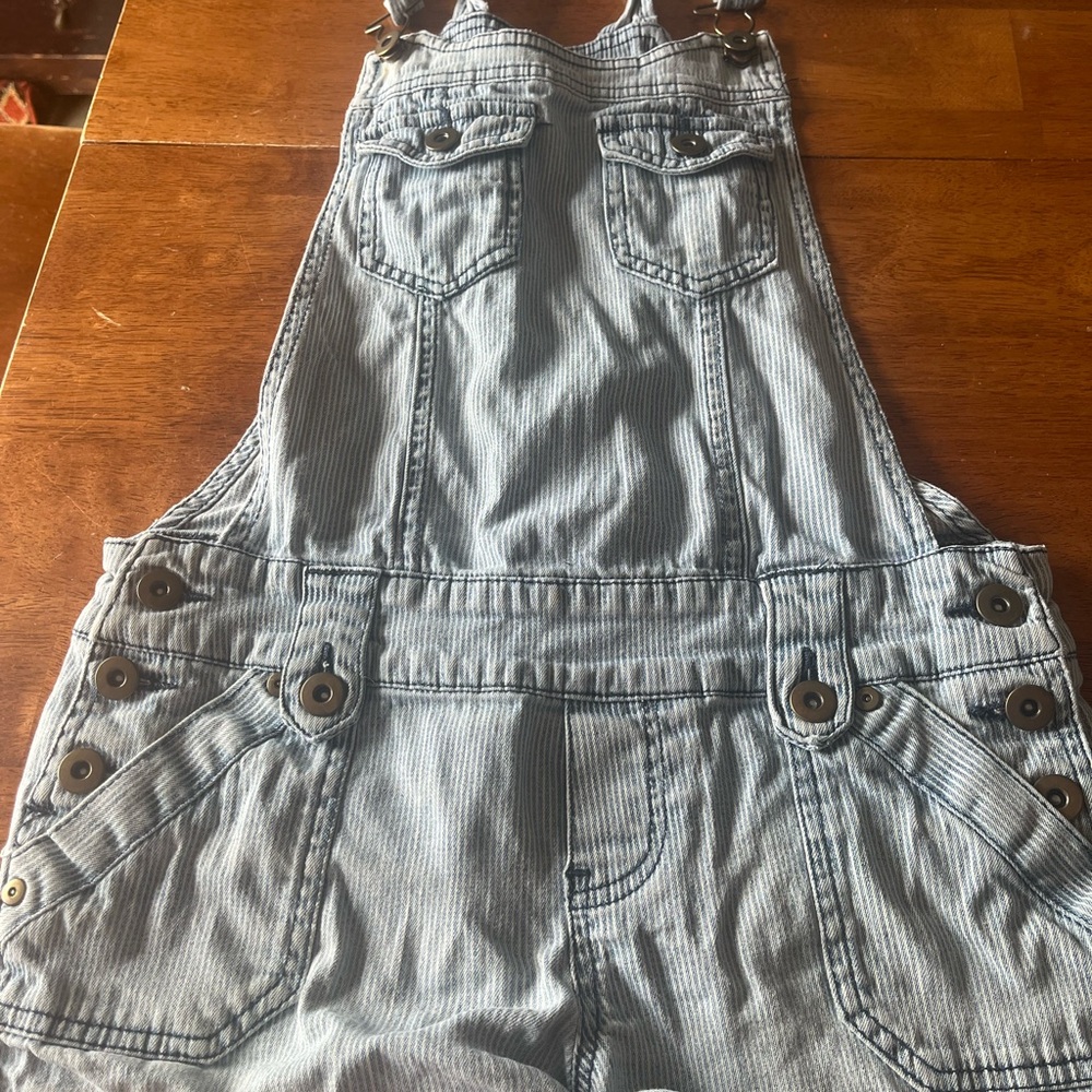 2.1 Denim Blue Striped Overalls